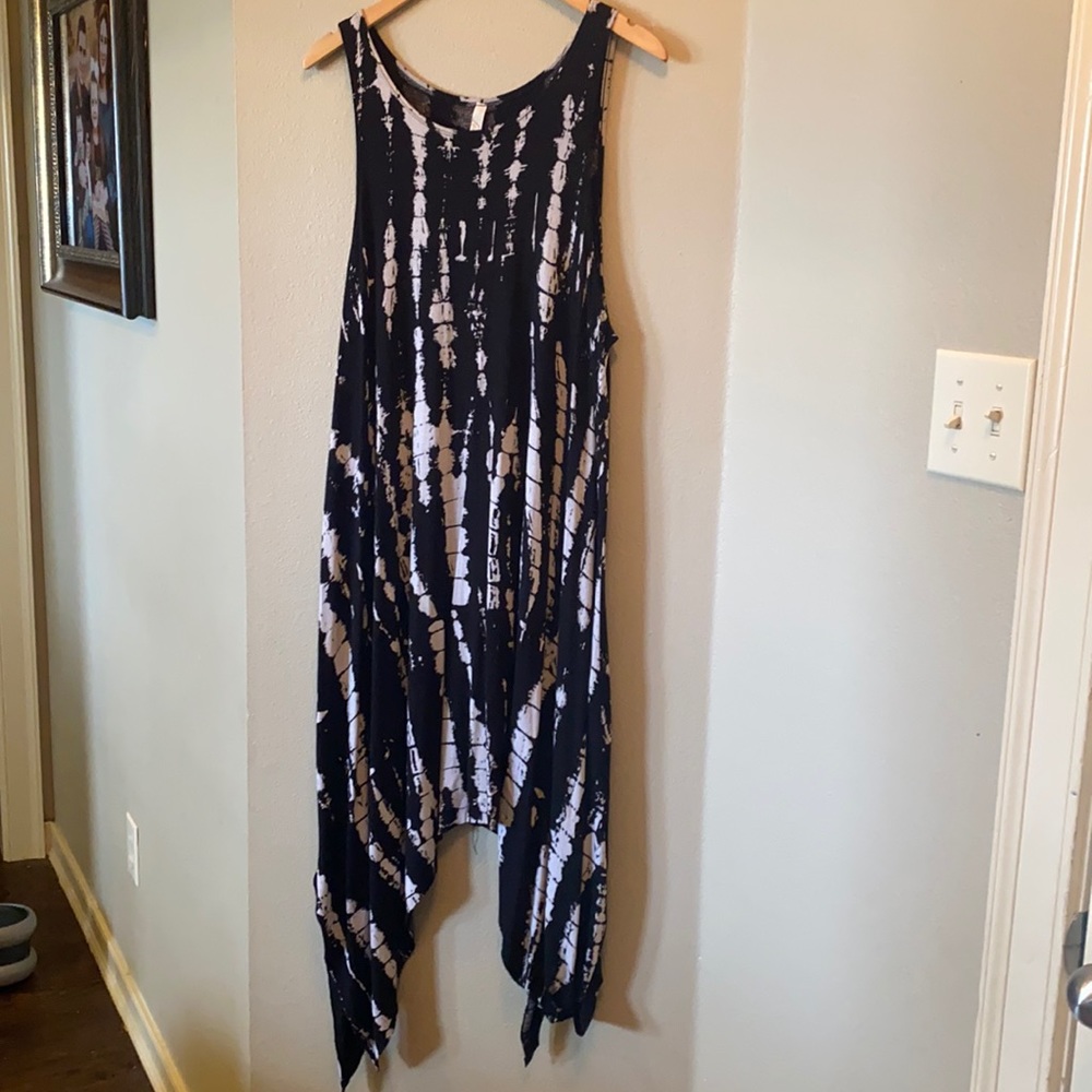 Black and grey tie-dye dress. Size Medium